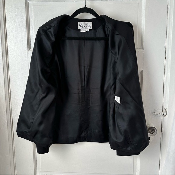 Oleg Cassini Black Tailored Blazer Gold Buttons Classic Old Money Quiet Luxury - Picture 11 of 15